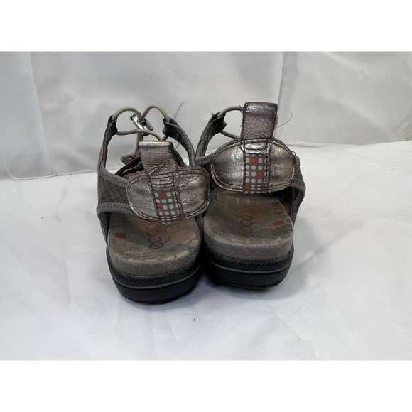 Ecco Jab Toggle Leather Metallic Slingback Sandals Sz 6 / 36  Woman’s Outdoor‎ - Picture 4 of 9